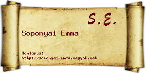 Soponyai Emma névjegykártya